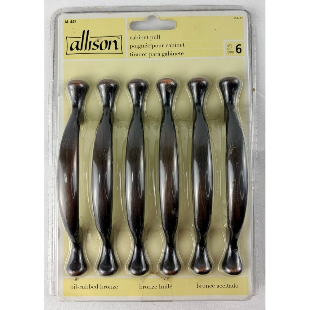 Allison Cabinet Pulls 3" Oil Rubbed Bronze Set of 6 w/ Screws AL-445 Door Drawer